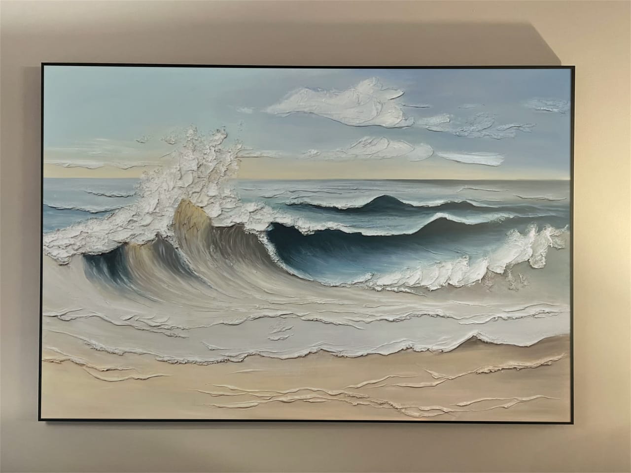Customer photo review of Ocean Textured Painting Canvas #OP021