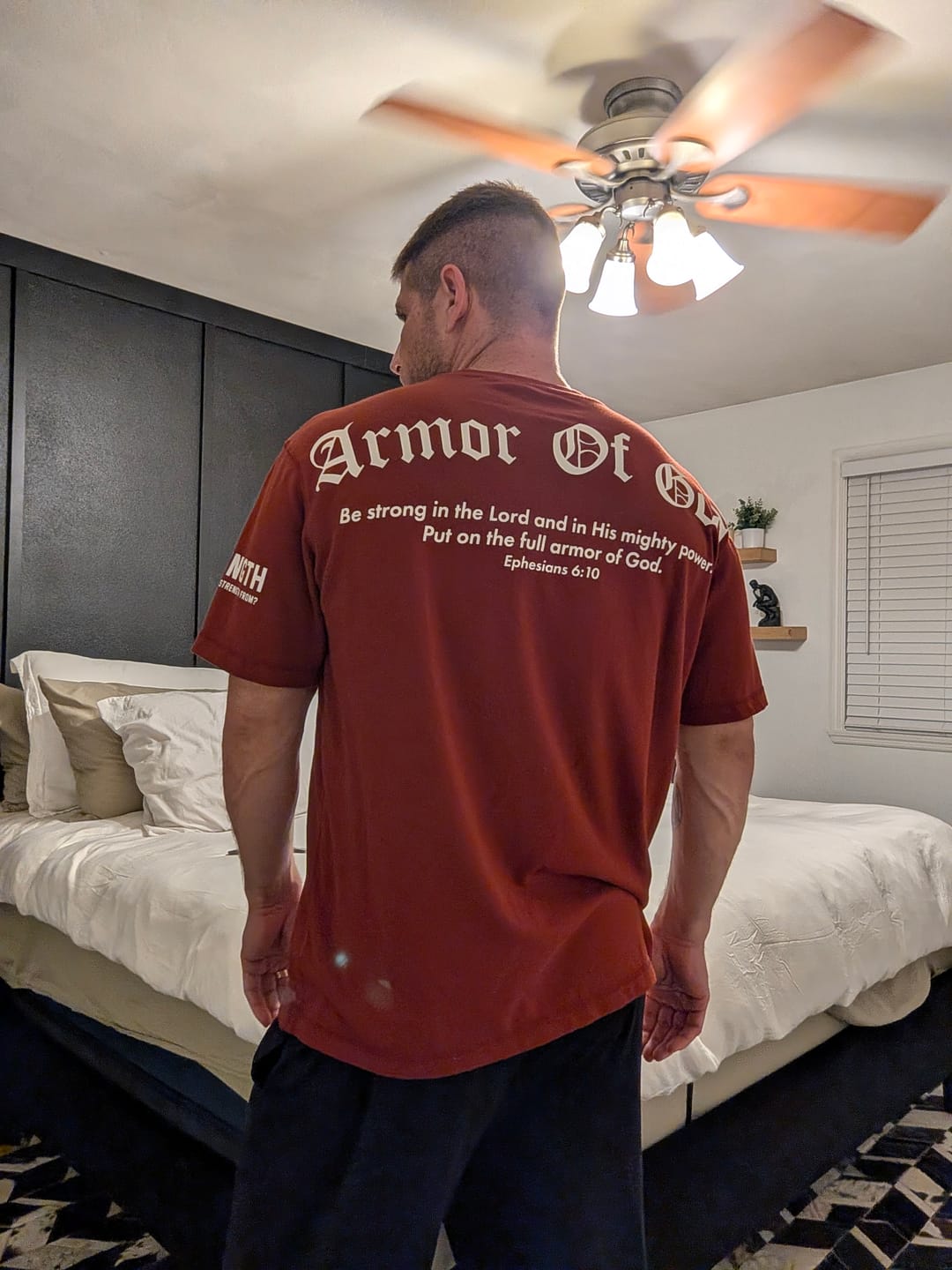 Customer photo review of Premium Oversized Scripture Tee