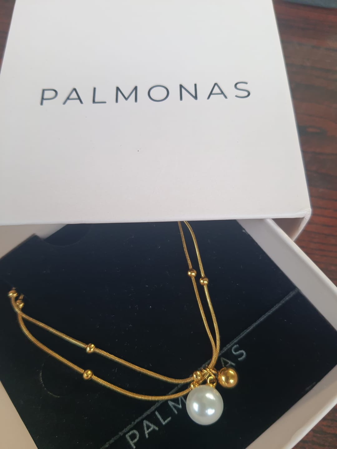 Customer photo review of Elegant Pearl Drop Beaded Layer Necklace