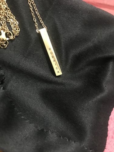 Customer photo review of Personalised Cuboid Pendant