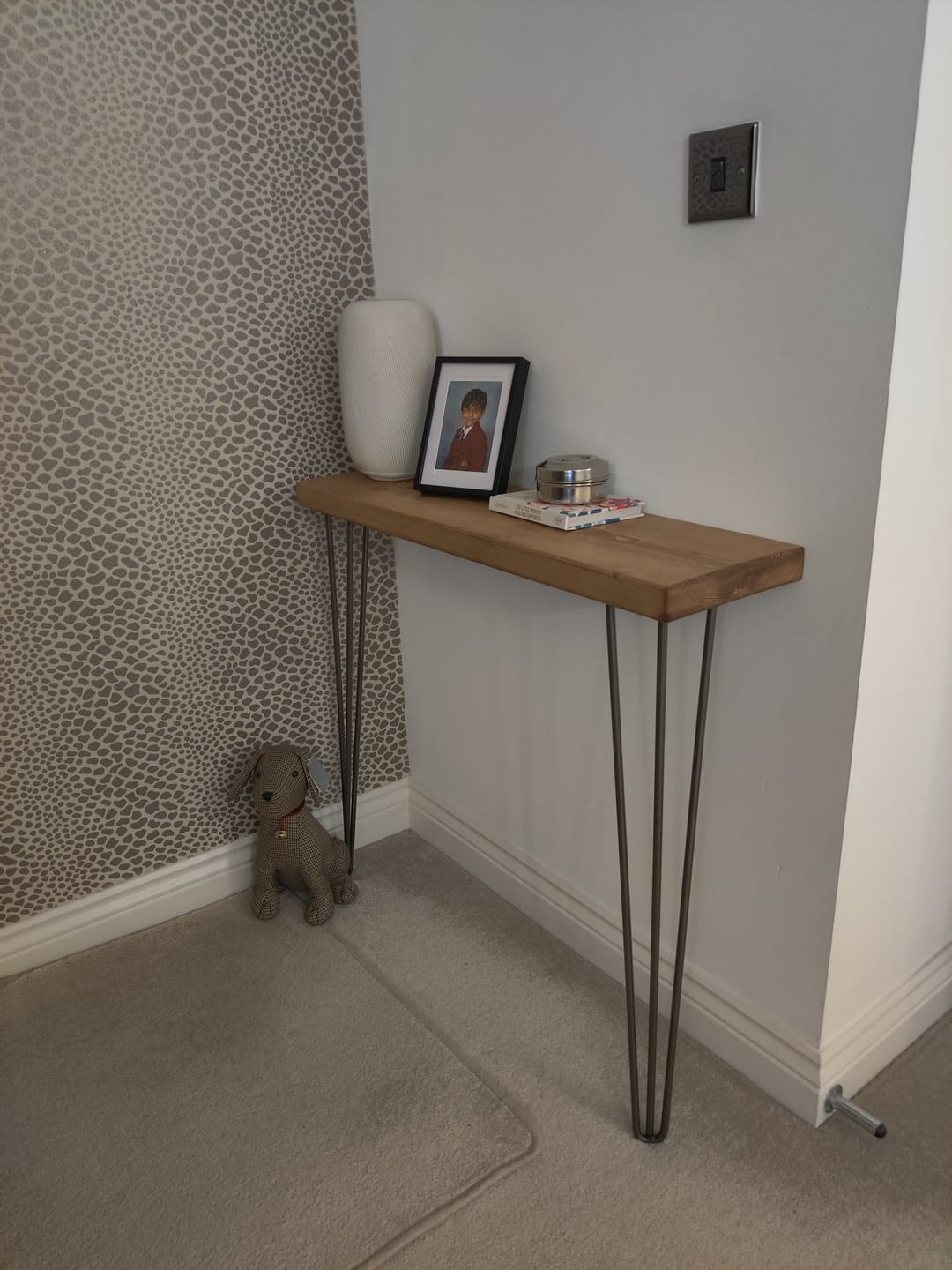 Customer photo review of Rustic Hairpin Console Table | 22.5cm Depth