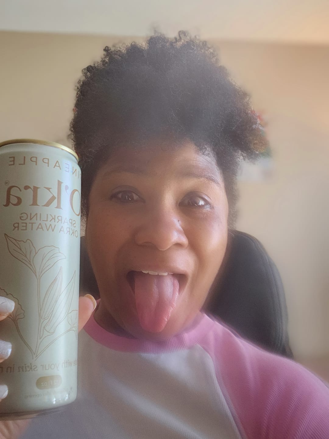 Customer photo review of O’kra – Sparkling Okra Water (Pineapple) | Hydration & Skin Health