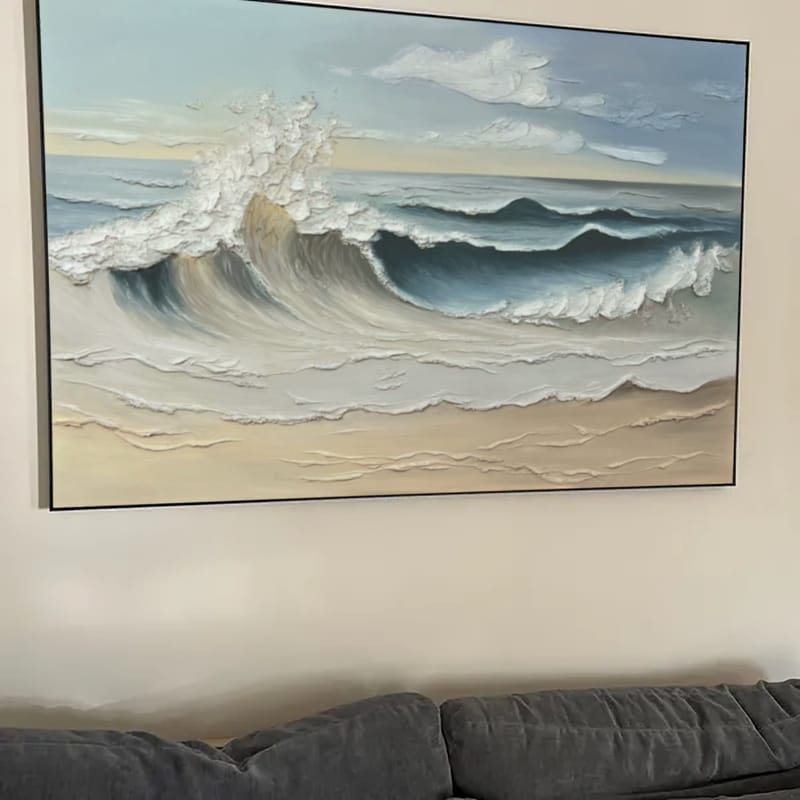 Customer photo review of Ocean Textured Painting Canvas #OP021