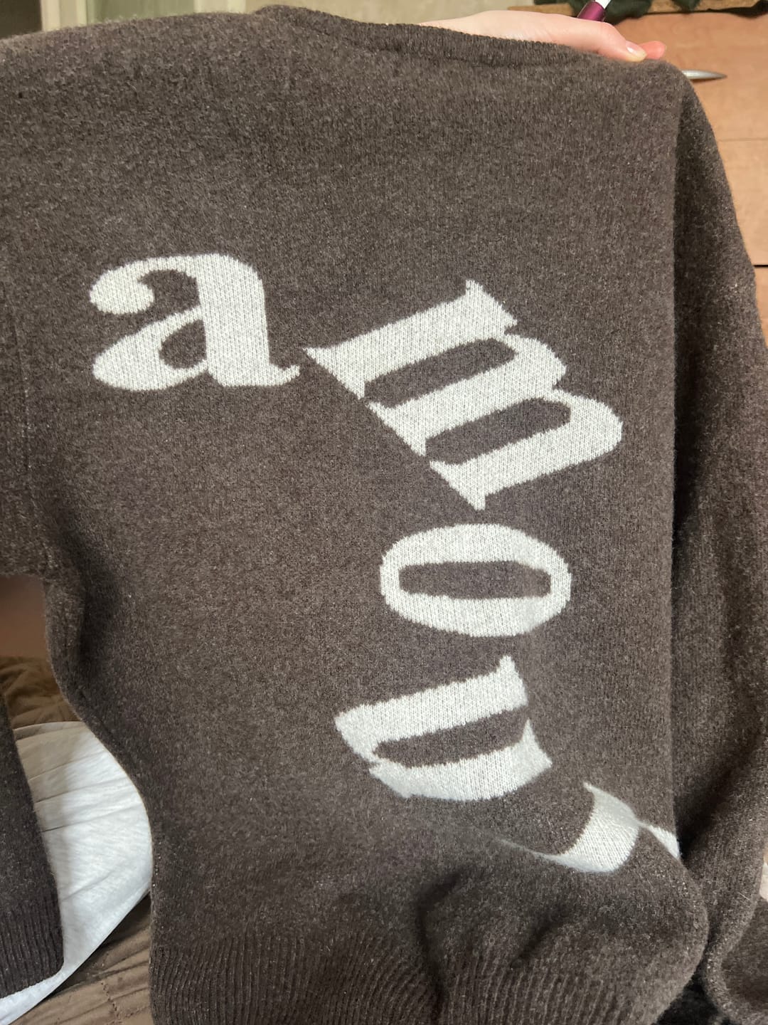 Customer photo review of AMOUR Merino Vilnos Džemperis Tamsiai Ruda