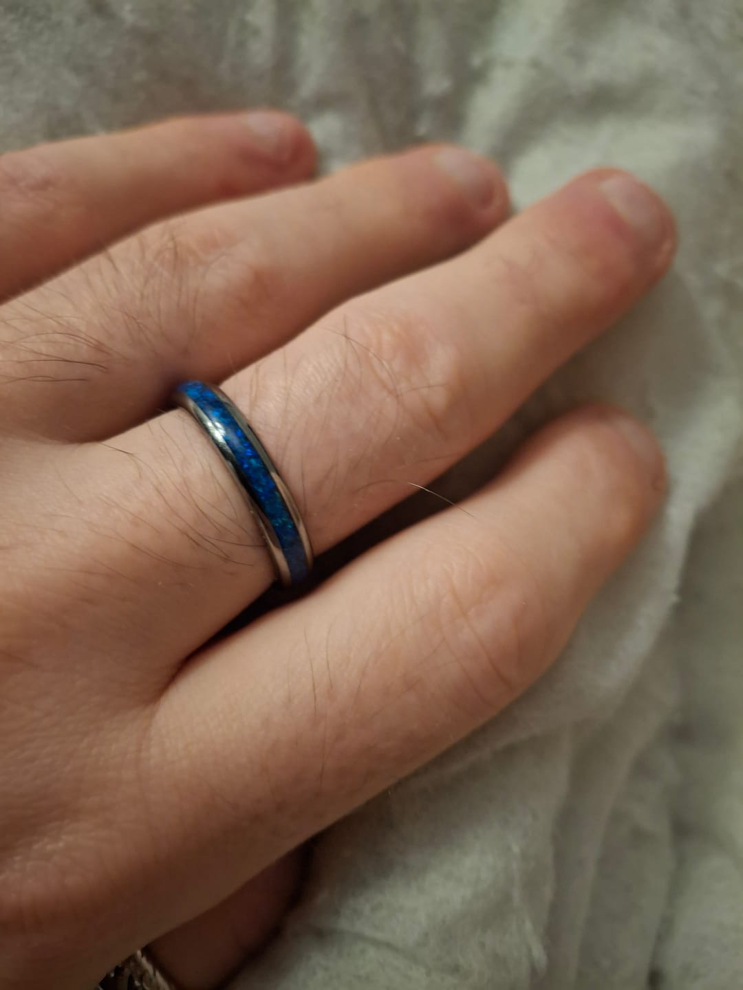 Customer photo review of The Blue Opal 4mm Wonder Ring