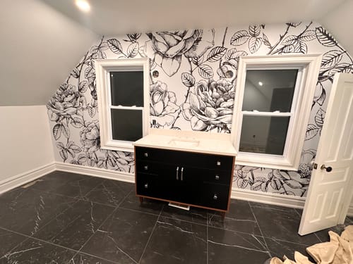 Customer photo review of Sidney 48" Matte Black Bathroom Vanity