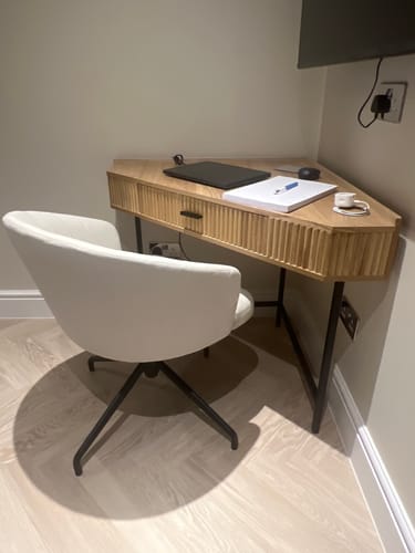 Customer photo review of SETO - Bureau d'angle en bois et métal 1 tiroir