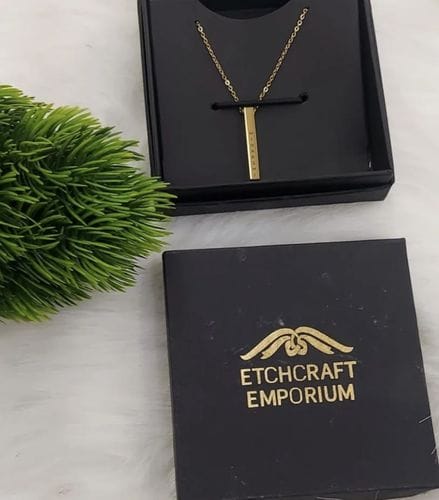 Customer photo review of Personalised Cuboid Pendant