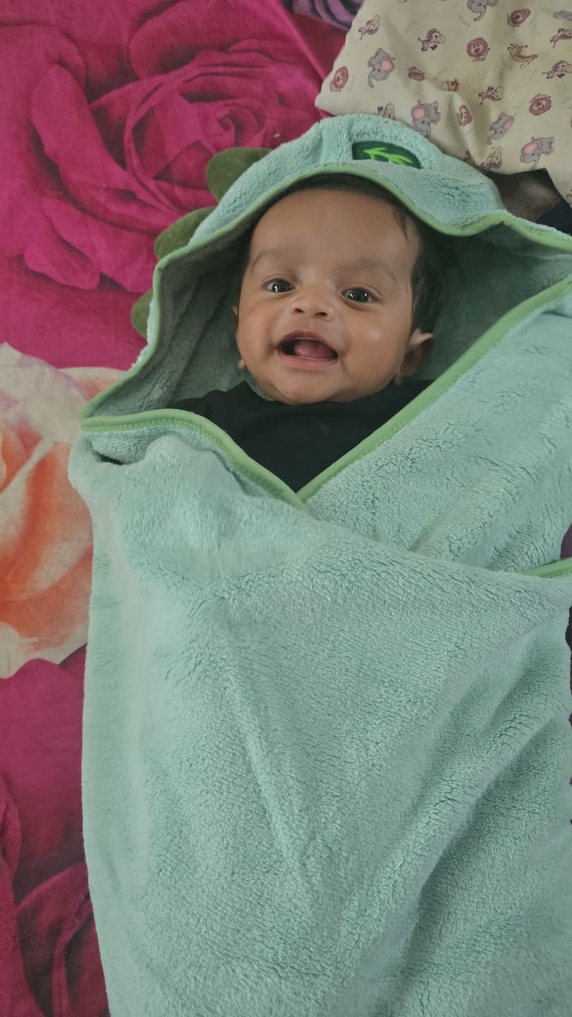 Customer photo review of Genie Dino Bath Towel
