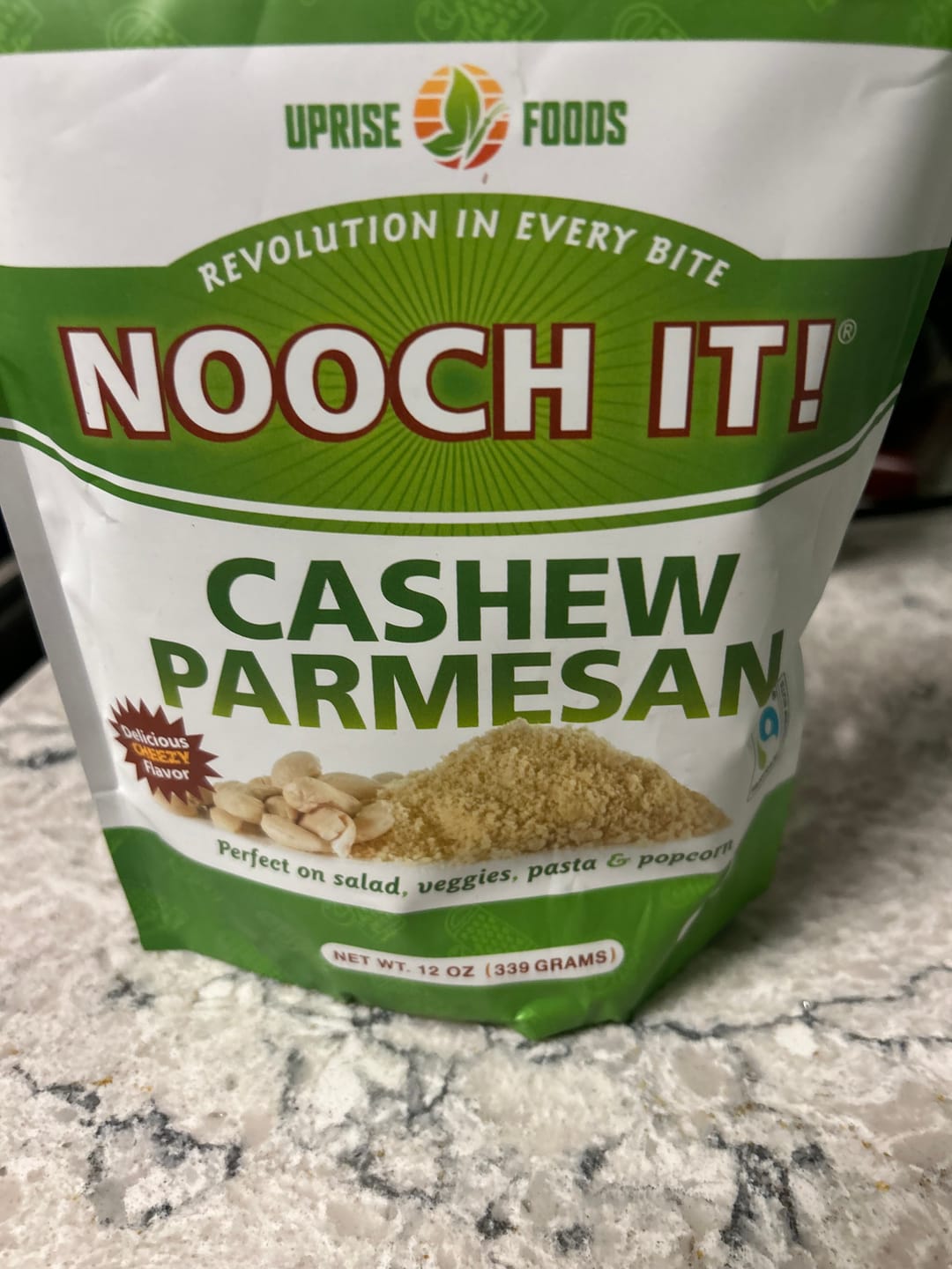 Customer photo review of NOOCH IT! Vegan Cashew Parmesan – 12oz | Dairy-Free Cheese Topping