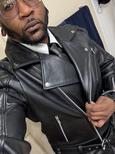 Customer photo review of Leather BLUF Jacket