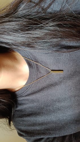 Customer photo review of Personalised Cuboid Pendant