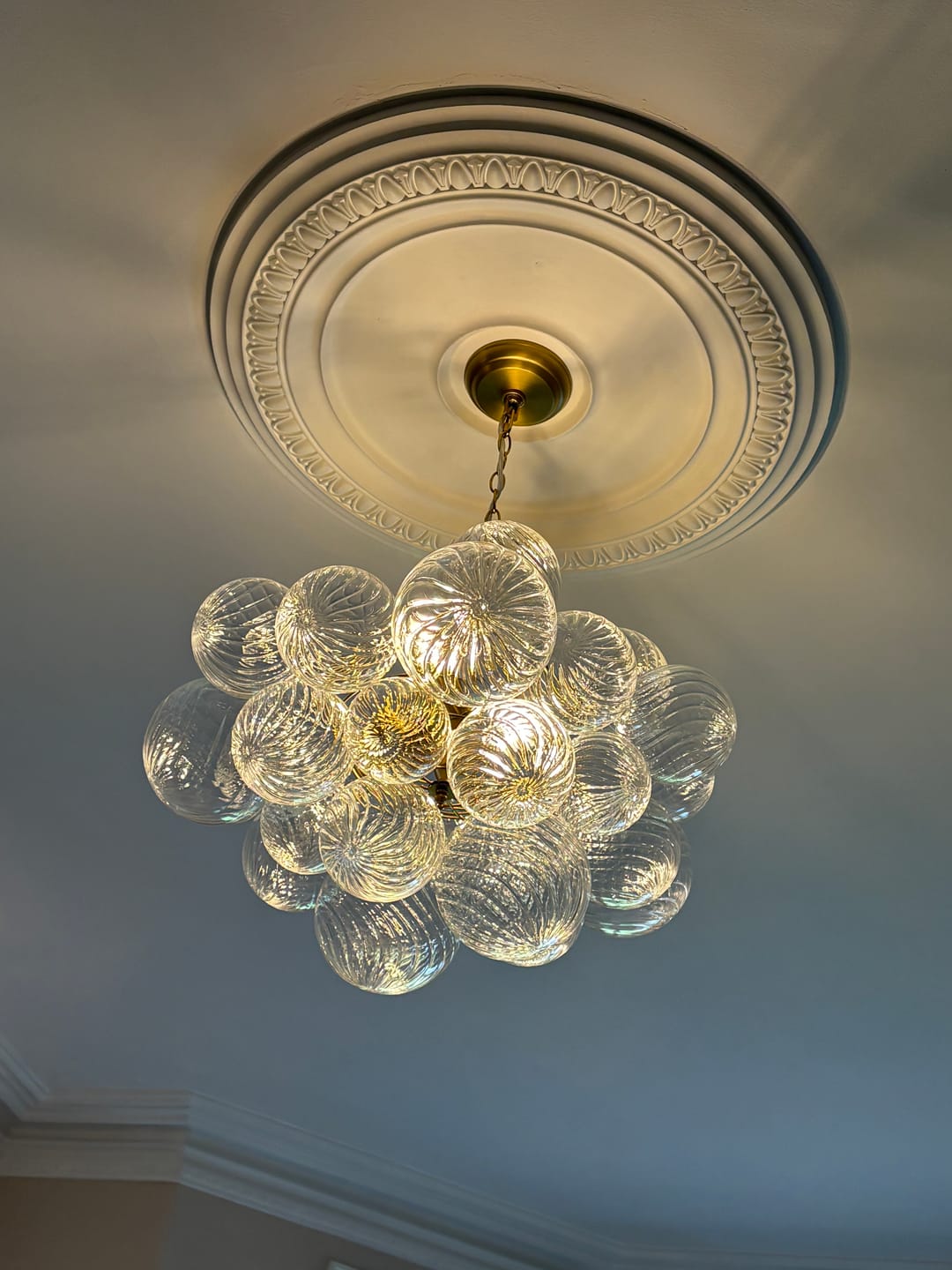 Customer photo review of Modern Cluster Glass Globe Bubble Chandelier