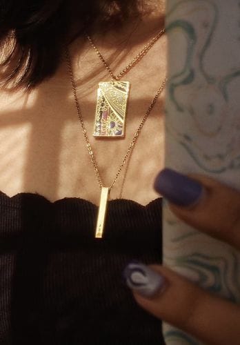 Customer photo review of Personalised Cuboid Pendant