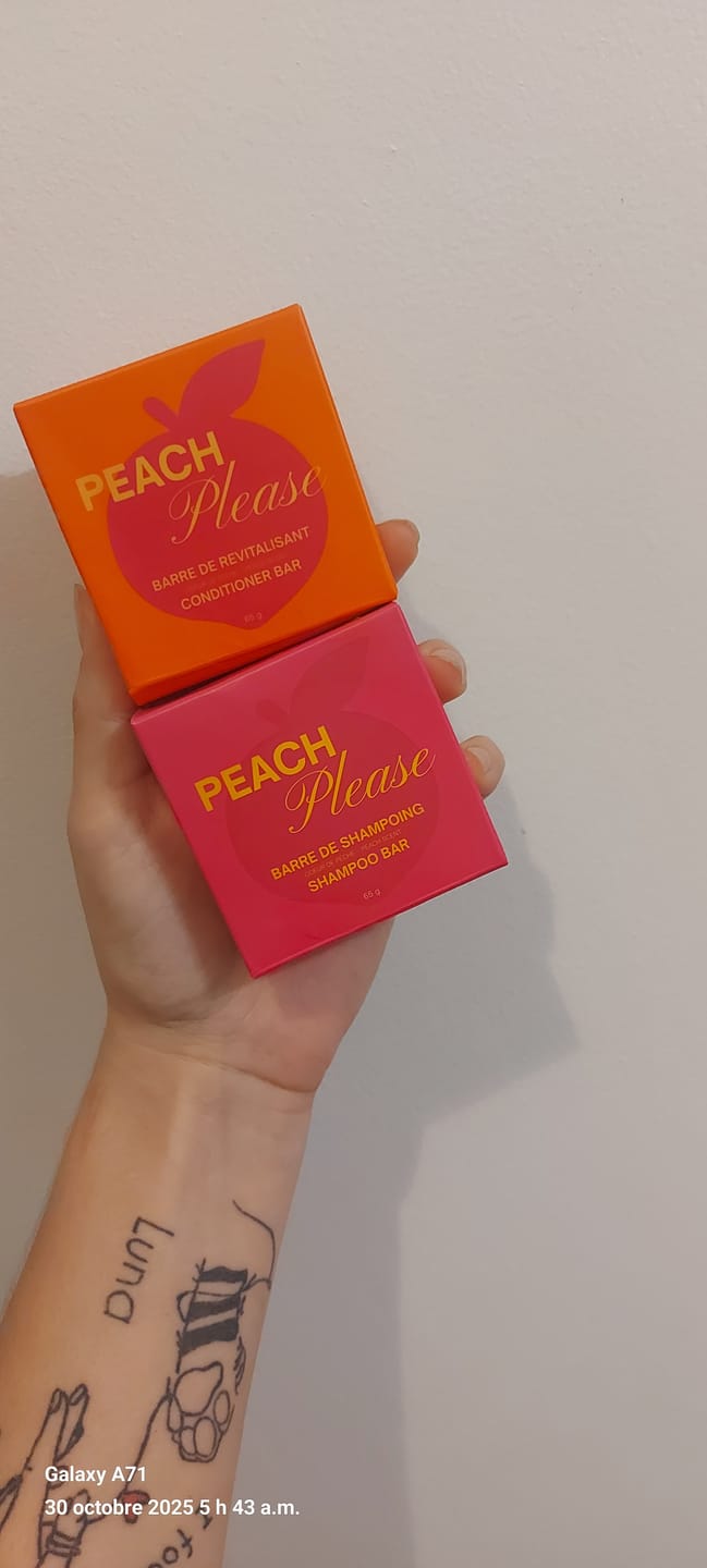 Customer photo review of Peach Please - Shampoo bar