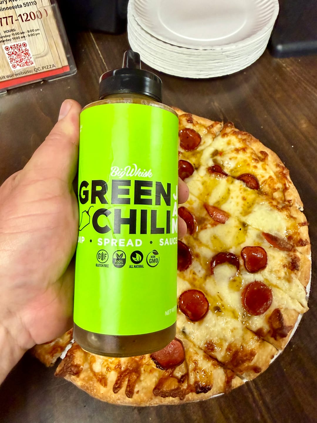 Customer photo review of Green Chili Jam Squeeze Bottle