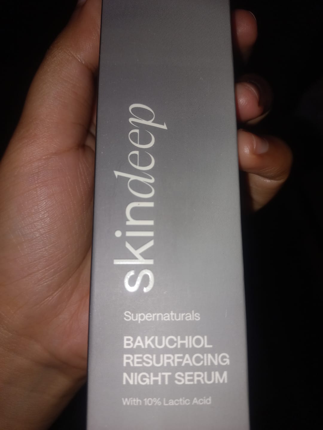 Customer photo review of BAKUCHIOL RESURFACING NIGHT SERUM - with 10% Lactic Acid