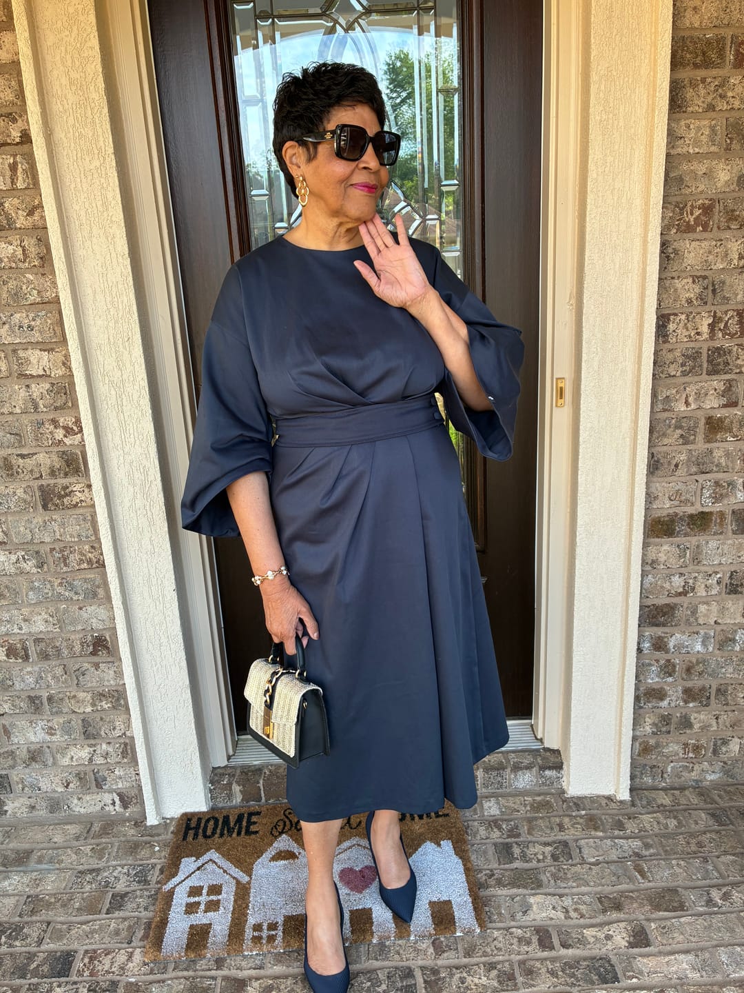 Customer photo review of Nuvé Dress – in Navy