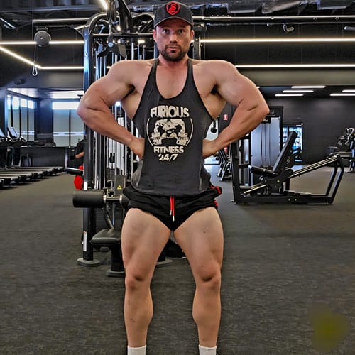 Customer photo review of Quads of the Gods Gym Shorts - Premium Lifting Shorts Australia - Black/Red | Stay Shredded