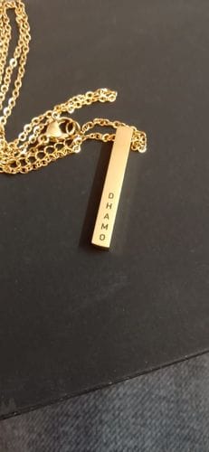 Customer photo review of Personalised Cuboid Pendant