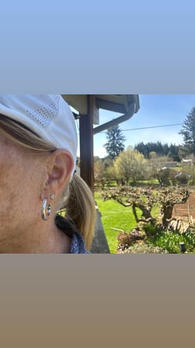 Customer photo review of Silver Heirloom Hoop Earrings