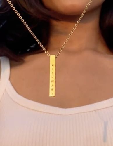 Customer photo review of Personalised Cuboid Pendant