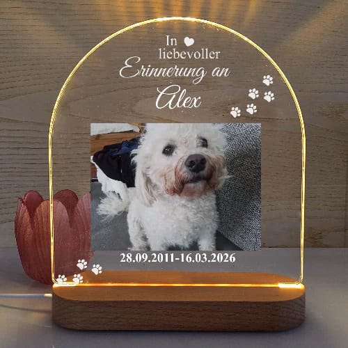 Customer photo review of Zur liebevollen Erinnerung – LED-Lampe für Hund/Katze
