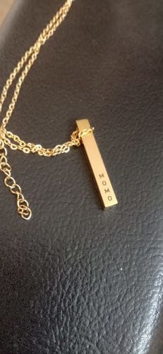 Customer photo review of Personalised Cuboid Pendant