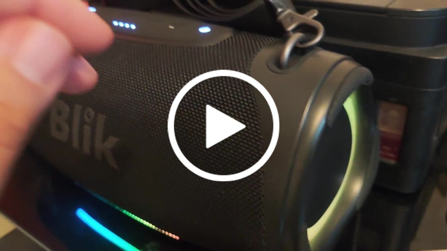 Customer video review of Parlante Bluetooth Portátil Blik Bass300 80W IPX7 8 Hrs