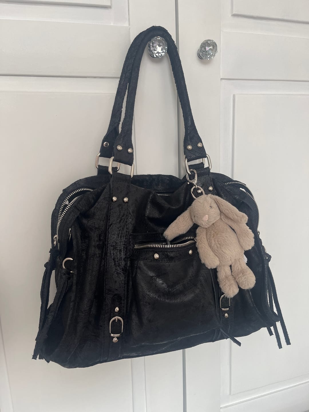 Customer photo review of It girl bag black silver