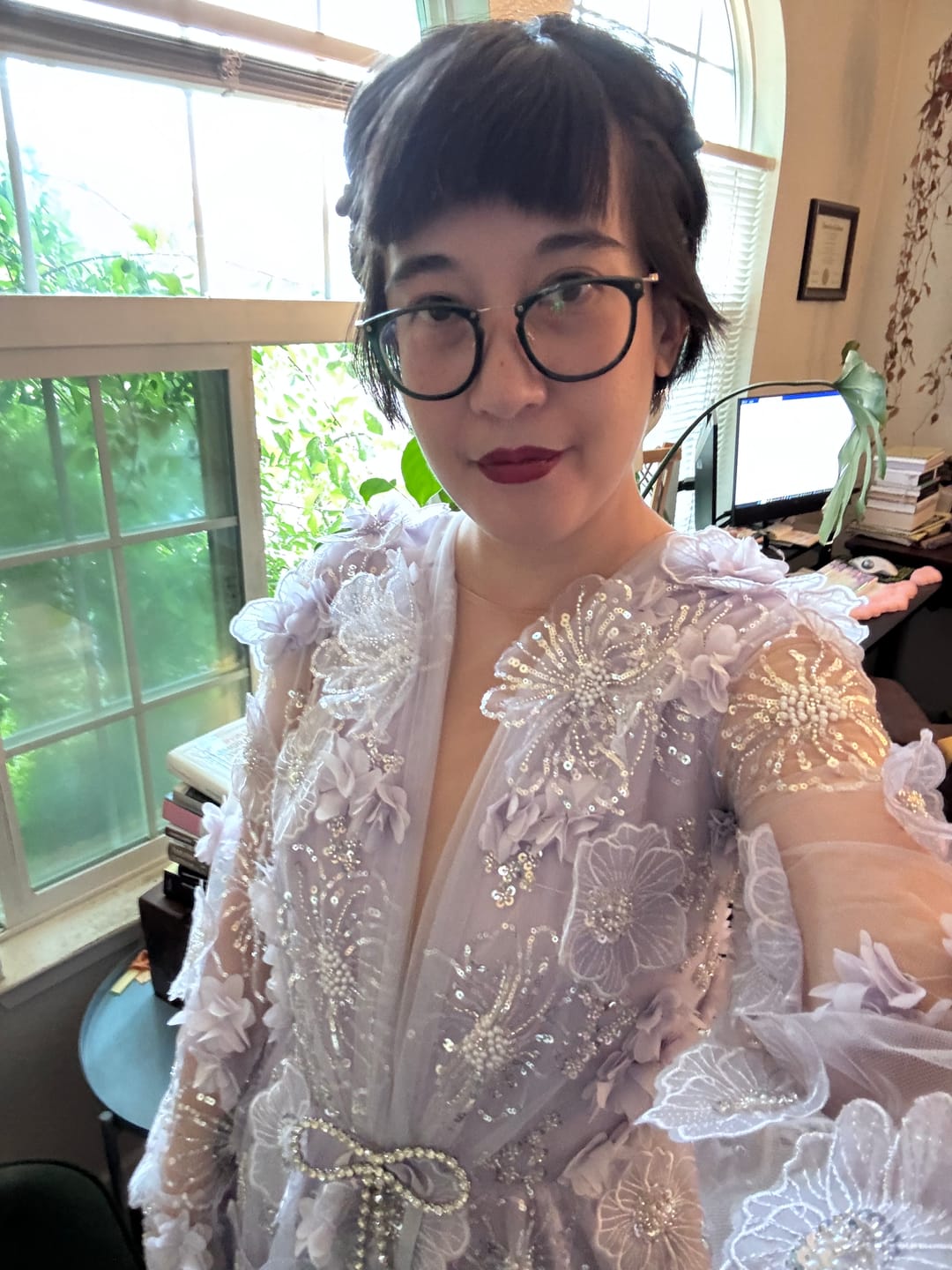 Customer photo review of Periwinkle Magnolia Allure Gown