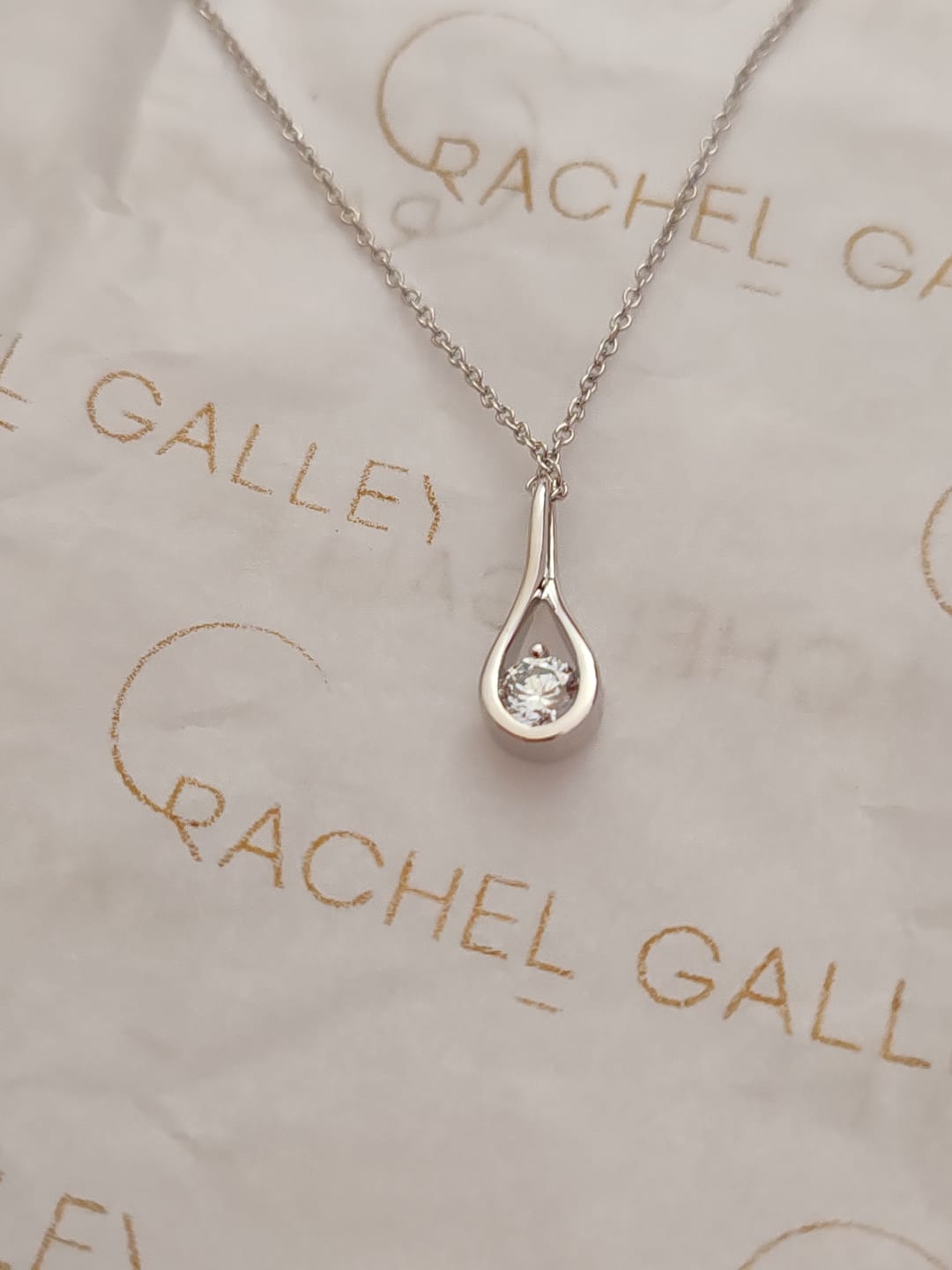 Customer photo review of Versa Teardrop Solitaire Lab Grown Diamond Pendant