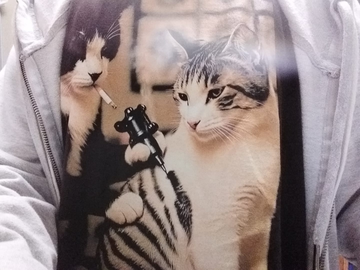Customer photo review of Retro Cat Tattoo T-Shirt