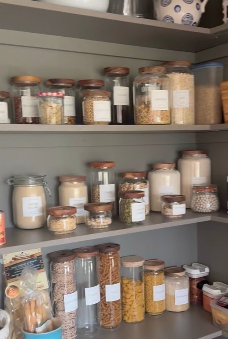 Customer photo review of Glass Acacia Pantry Jars
