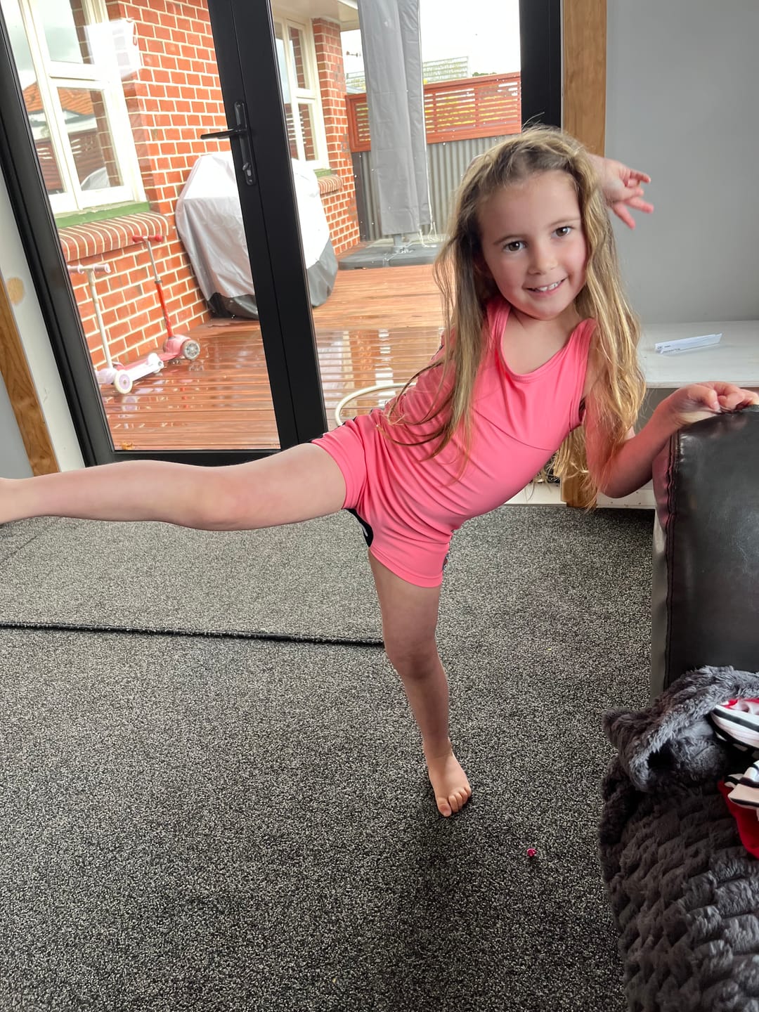 Customer photo review of Girls One Piece Pink Hearts Racerback UPF 50+Swimsuit