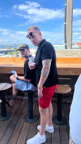 Customer photo review of Ultra-Stretch 5" Chino Shorts - Cherry Red