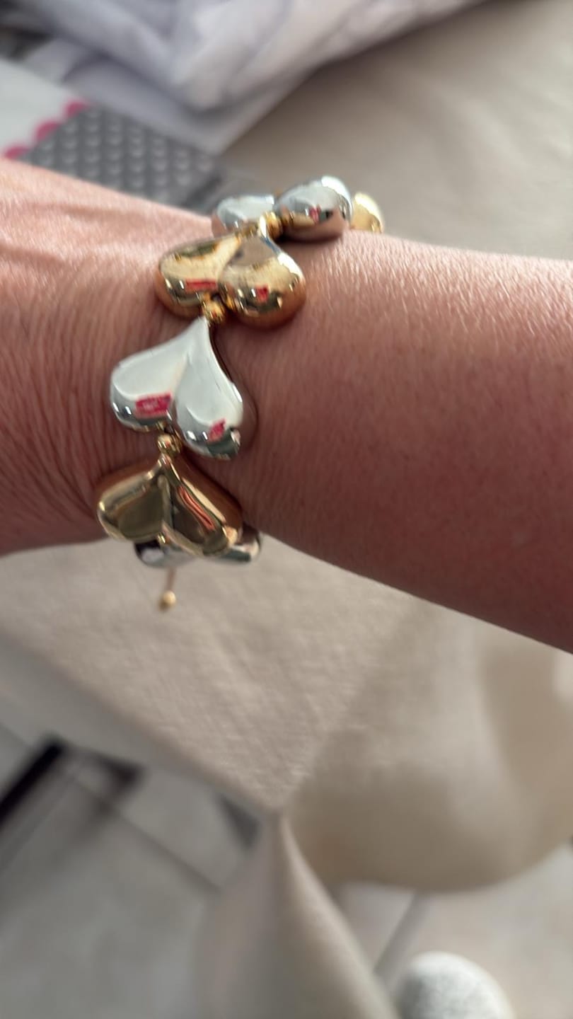 Customer photo review of Two Tone Hearts Bracelet