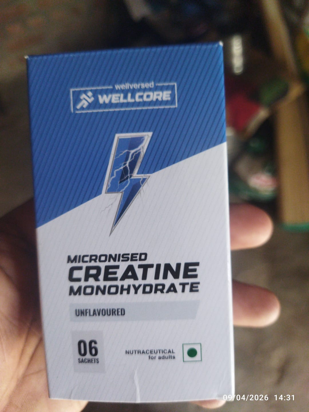 Customer photo review of Wellcore - Pure Micronised Creatine Monohydrate | Unflavoured (6 Sachets)