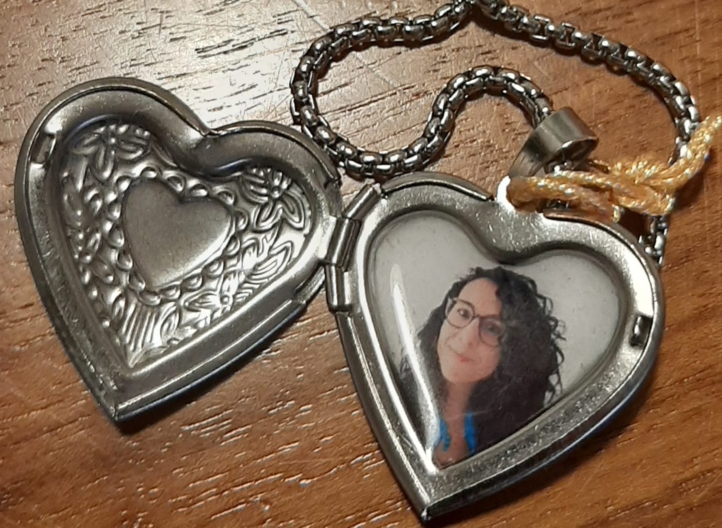 Customer photo review of Collana Cuore Apribile Acciaio Argento - Foto a Colori