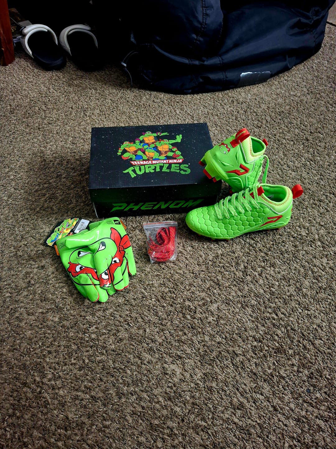 Customer photo review of Ninja Turtles: Raphael Football Cleats – Quantum Speed 2.0 by Phenom Elite