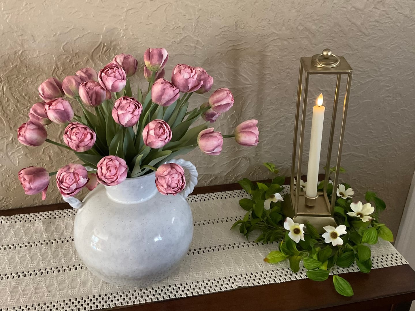 Customer photo review of Dogwood Floral Candle Ring
