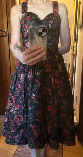 Customer photo review of Ambrosia Dress in Pomegranate Print