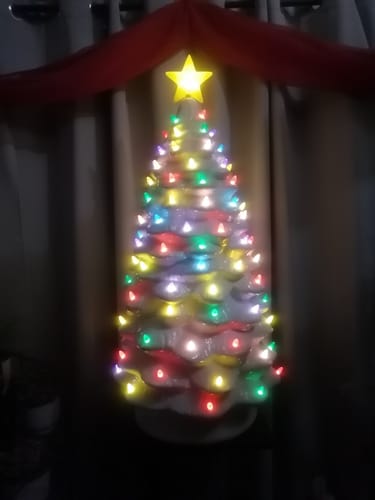 Customer photo review of Vintage Bulb Blow Mold 4' Lite - Up Tree