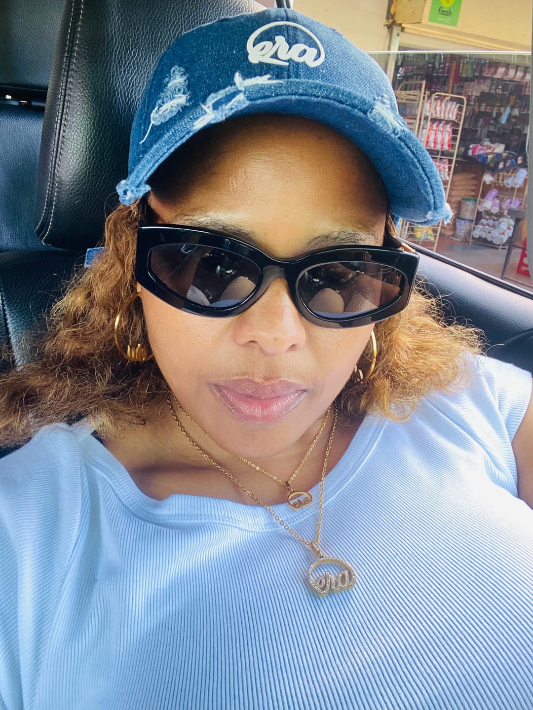 Customer photo review of Era Distressed Denim Cap