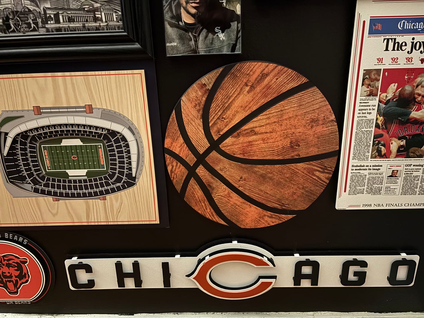 Customer photo review of Chicago Bears Wordmark 3D Vintage Metal Wall Art
