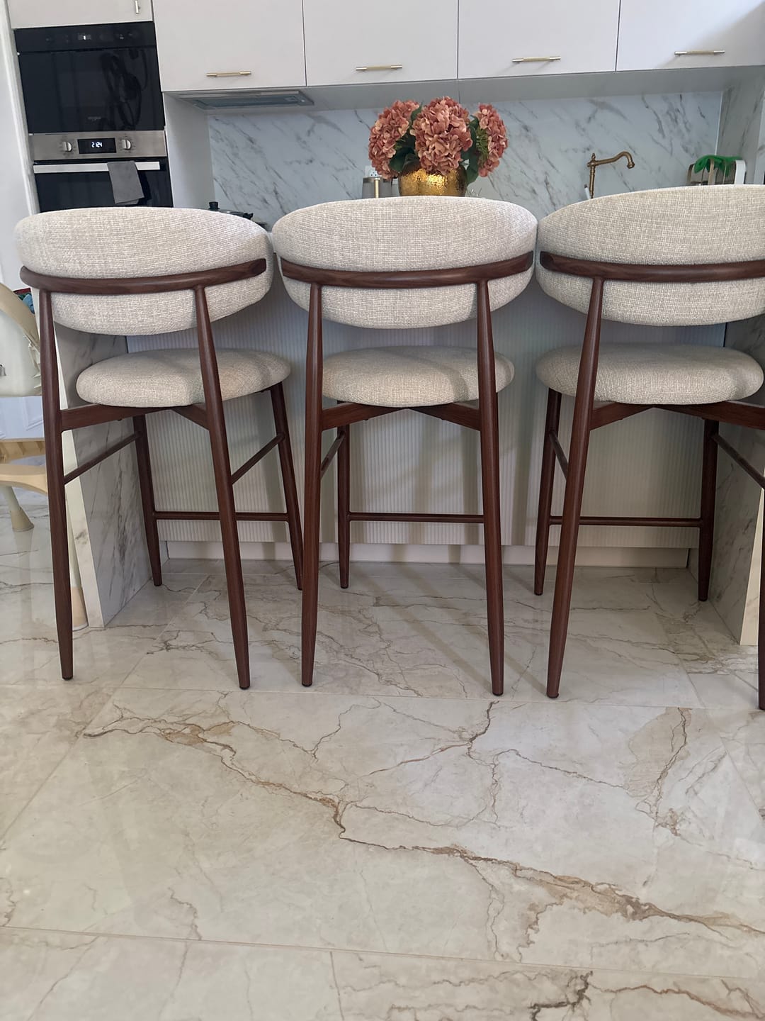 Customer photo review of Silla de comedor nórdica acero nogal Olimpo