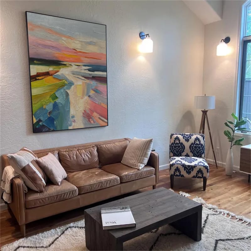 Customer photo review of Colorful Ocean And Sky Abstract Textured Wall Art #OS100