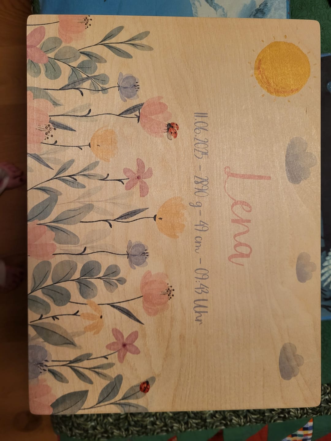 Customer photo review of Erinnerungsbox Baby - Blumengarten