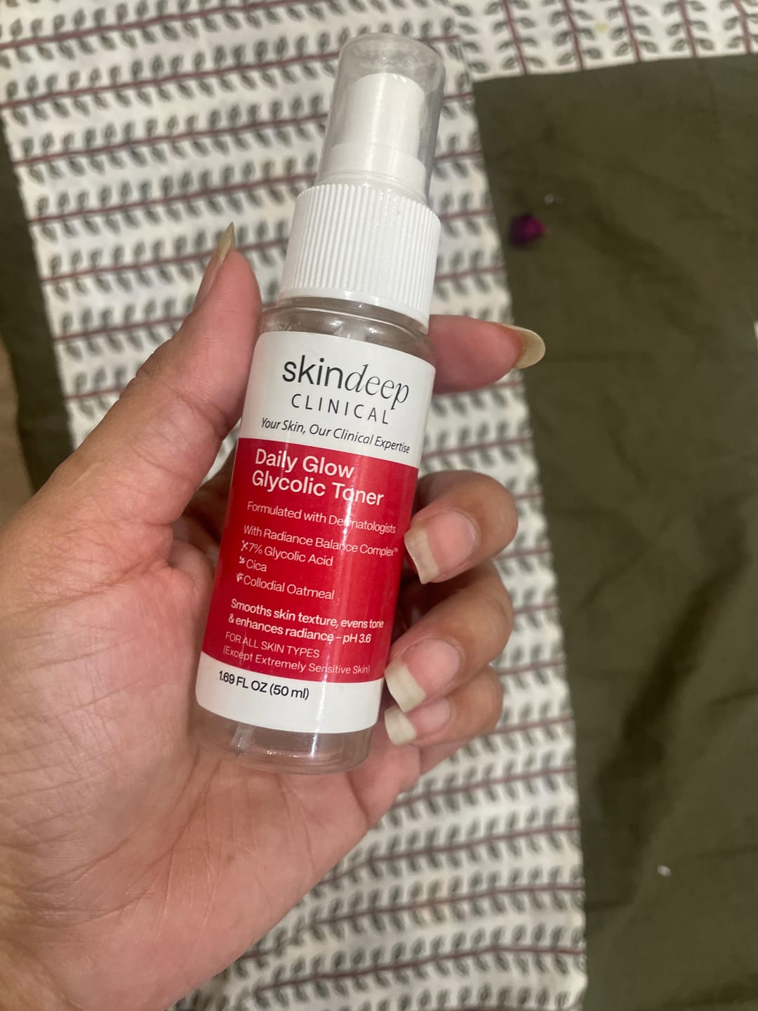 Customer photo review of Daily Glow Glycolic Toner