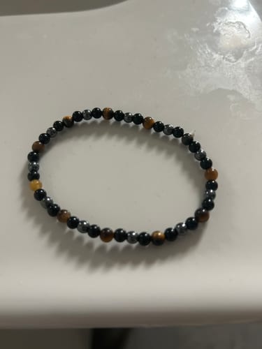 Customer photo review of Bracelet "Triple Protection" en Hématite, Oeil de Tigre et Obsidienne